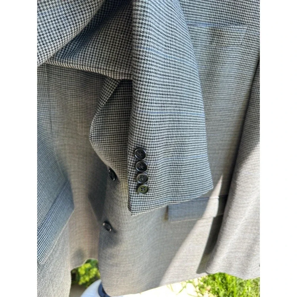 Lauren Ralph Lauren Men's 52L Blazer‎ Sport Coat Houndstooth Grey Black 52 Long